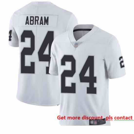 Raiders 24 Johnathan Abram White Men Stitched Football Vapor Untouchable Limited Jersey
